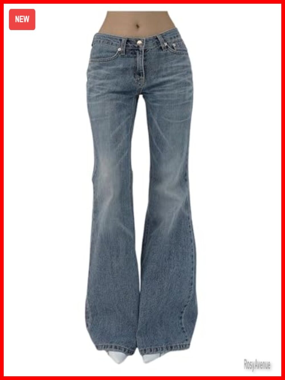 Women's Low Rise Flare Leg Denim Pants Bell Bottom Jeans Stretch Comfy